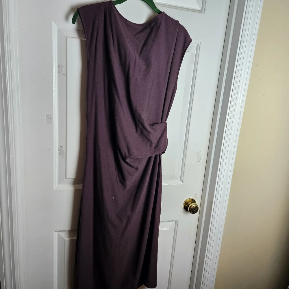 G.I.L.I. (Got It Love It) Women Wine Runched Slimming Dress Size 14 - Picture 2 of 12